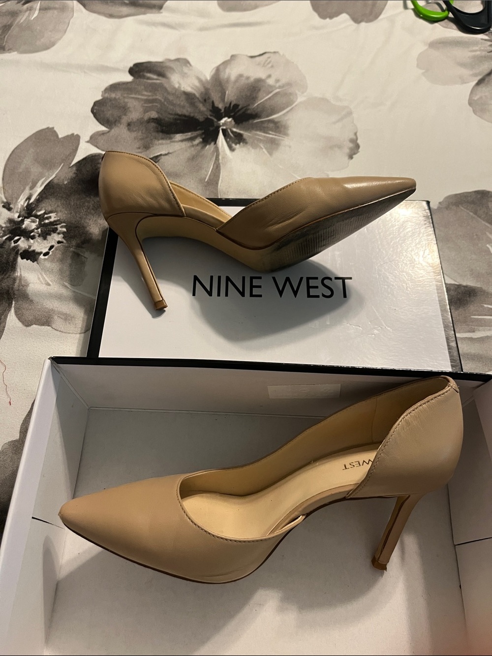 Nine West Beige Pointed-Toe Stiletto Pumps